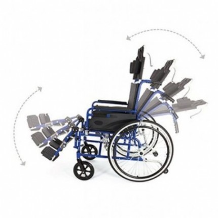 Scaun cu rotile cu spatar si suport picioare reglabil RX954