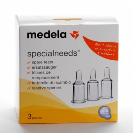 Set Tetine pentru biberon Medela SpecialNeeds Feeder, rezerva, 3 bucati + 1 membrana