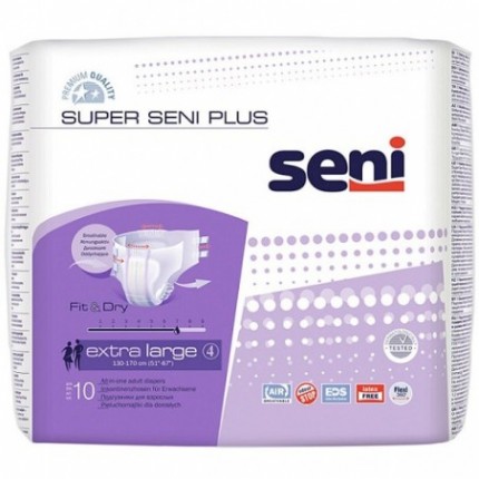 Scutece Super Seni Plus Air, Extra Large, Nr 4, 10 buc
