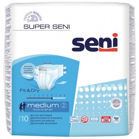 Scutece Super SENI Air, Medium, M, 10 buc, 6 picaturi