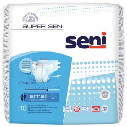 Scutece Super SENI Air, Small, Nr 1, 10 buc