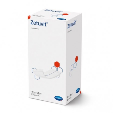 Zetuvit Comprese absorbante sterile 10x20 cm 25 bucati, Hartmann